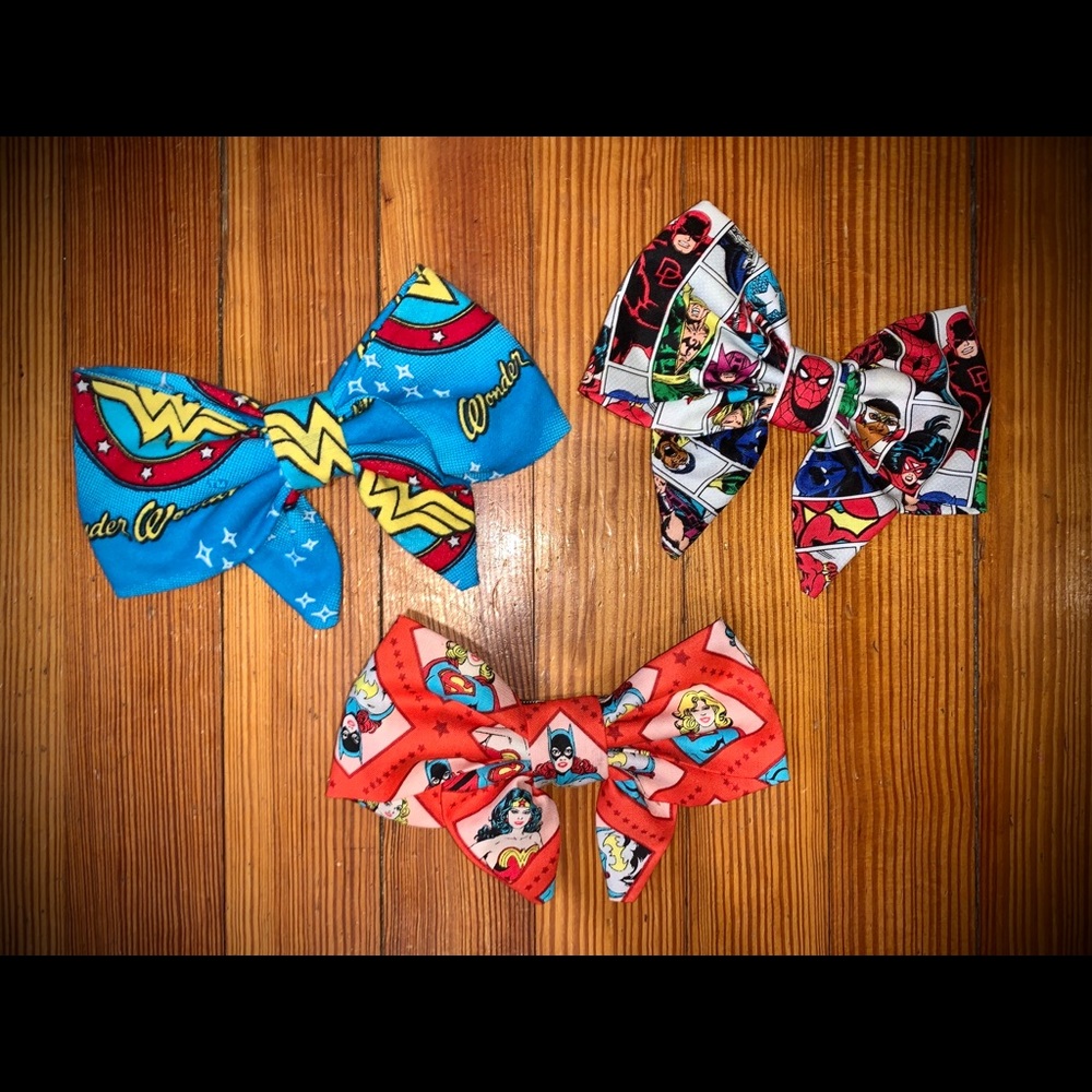 Handmade Superhero Girls Hair Bow